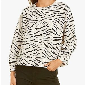 Velvet by Graham & Spencer Women's Hilda Zebra Fleece Sweatshirt